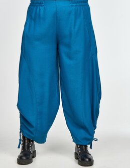 Kekoo  wijde ballonbroek blauw rekbare taille, steekzakken,