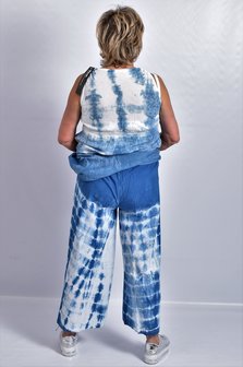 Broek, blauw, tie&dye print, 