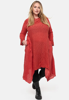 Jurk Kekoo Suave koraalrood