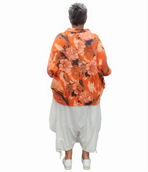 Tuniek linnen met print oranje