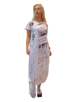 Zomerse jurk van 100% cotton wit met print