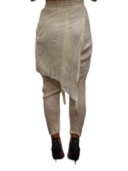 Aparte broek ecru met rekbare taille, bovenste gedeelte gevoerd 