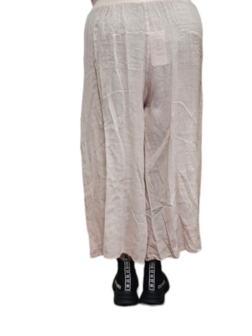 Ruimvallend broek roze met brede rekbare tailleband 100% linnen