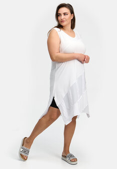 Mouwloze jurk/tuniek &#039;MARIS&#039; wit