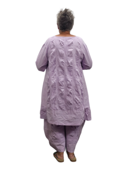 Tuniek lila met 7/8ste mouw 100% cotton