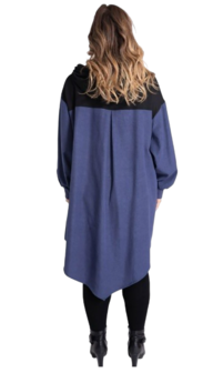 Tuniek blauw met capuchon