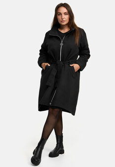 Kekoo Trench coat &#039;Velvet&#039; zwart