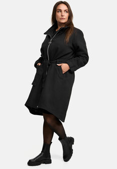 Kekoo Trench coat &#039;Velvet&#039; zwart