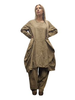 Tuniek-jurk zand stone washed ballonmodel