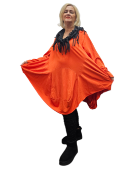 Ballontuniek oranje asymmetrisch 100% cotton