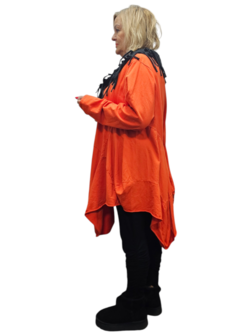 Ballontuniek oranje asymmetrisch 100% cotton