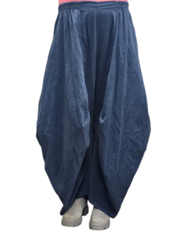 Ruime ballonbroek blauw corduroy