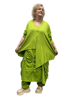 Asymmetrisch vest limegroen 