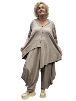 Asymmetrisch vest taupe