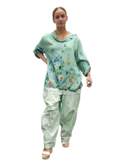 Tuniek mintgroen met print