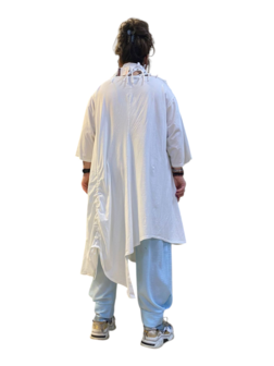 Tuniek asymmetrisch wit met grote zak