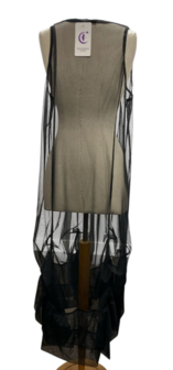 Jurk voile zwart met ophaaltjes