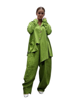 Asymmetrisch apart vestje groen