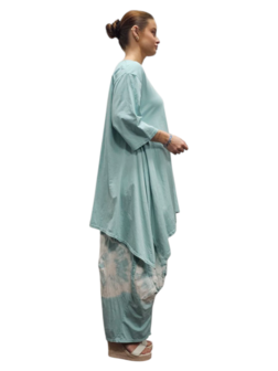 Tuniek A-lijn batikprint mintgroen