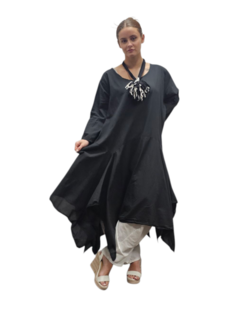 Jurk- lange tuniek zwart 100% cotton