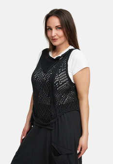 Kekoo asymmetrische top gebreid zwart