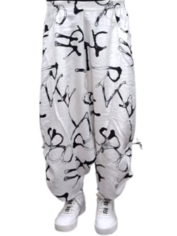 Kekoo harembroek &#039;Aria&#039; wit print