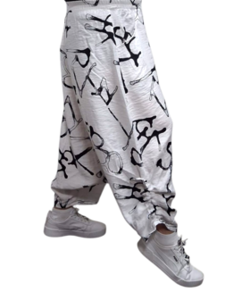 Kekoo harembroek &#039;Aria&#039; wit print