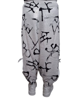Kekoo harembroek &#039;Aria&#039; wit print