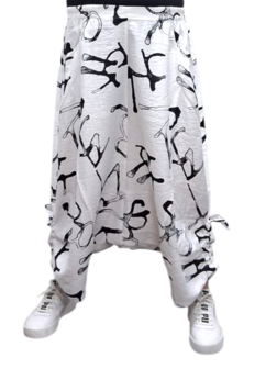Kekoo harembroek &#039;Aria&#039; wit print