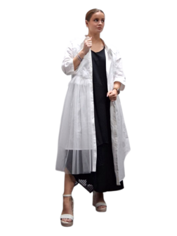 Blouse-wit-met gedeeltelijke plooi inzet