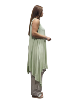Tuniek mintgroen asymmetrisch
