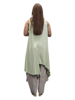 Tuniek mintgroen asymmetrisch