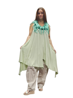 Tuniek mintgroen asymmetrisch