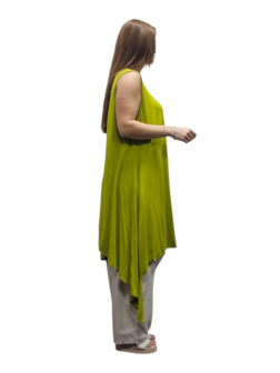 Tuniek  limegroen asymmetrisch