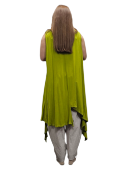 Tuniek  limegroen asymmetrisch