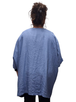 Wijde tuniek La Bass blauw print