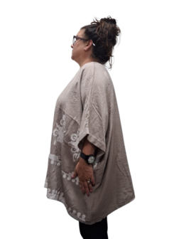 Wijde tuniek La Bass beige print