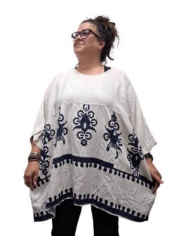 Wijde tuniek La Bass zand print