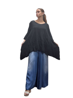 Shirt zwart A-lijn 100% cotton