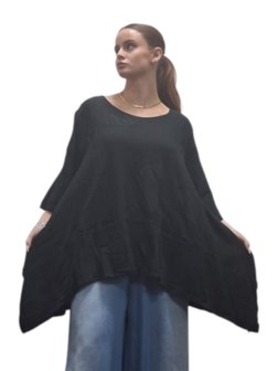 Shirt zwart A-lijn 100% cotton