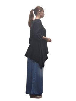 Shirt zwart A-lijn 100% cotton