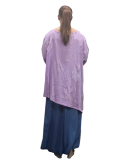 Shirt lila A-lijn asymmetrisch