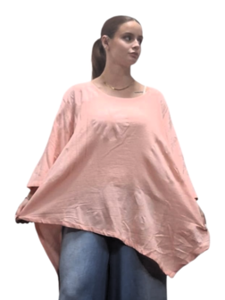 Shirt abrikoos A-lijn asymmetrisch