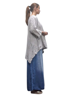 Shirt grijs A-lijn asymmetrisch