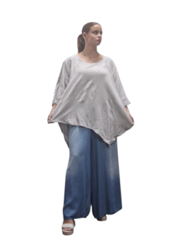 Shirt grijs A-lijn asymmetrisch