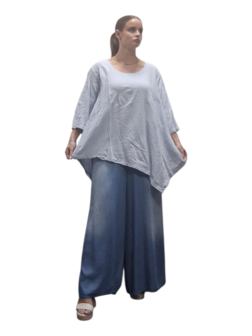 Shirt blauw A-lijn asymmetrisch