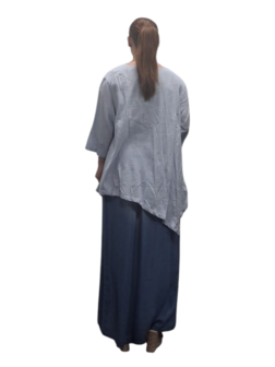 Shirt blauw A-lijn asymmetrisch