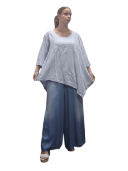 Shirt blauw A-lijn asymmetrisch