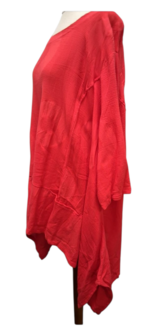 Shirt rood  A-lijn 100% cotton