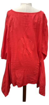 Shirt rood  A-lijn 100% cotton